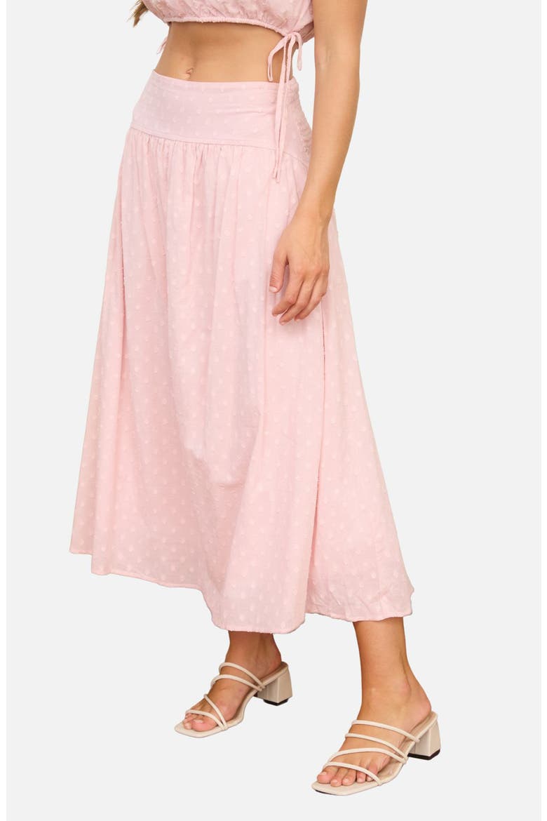 Swiss Dot Cotton Midi Skirt, Alternate, color, PINK