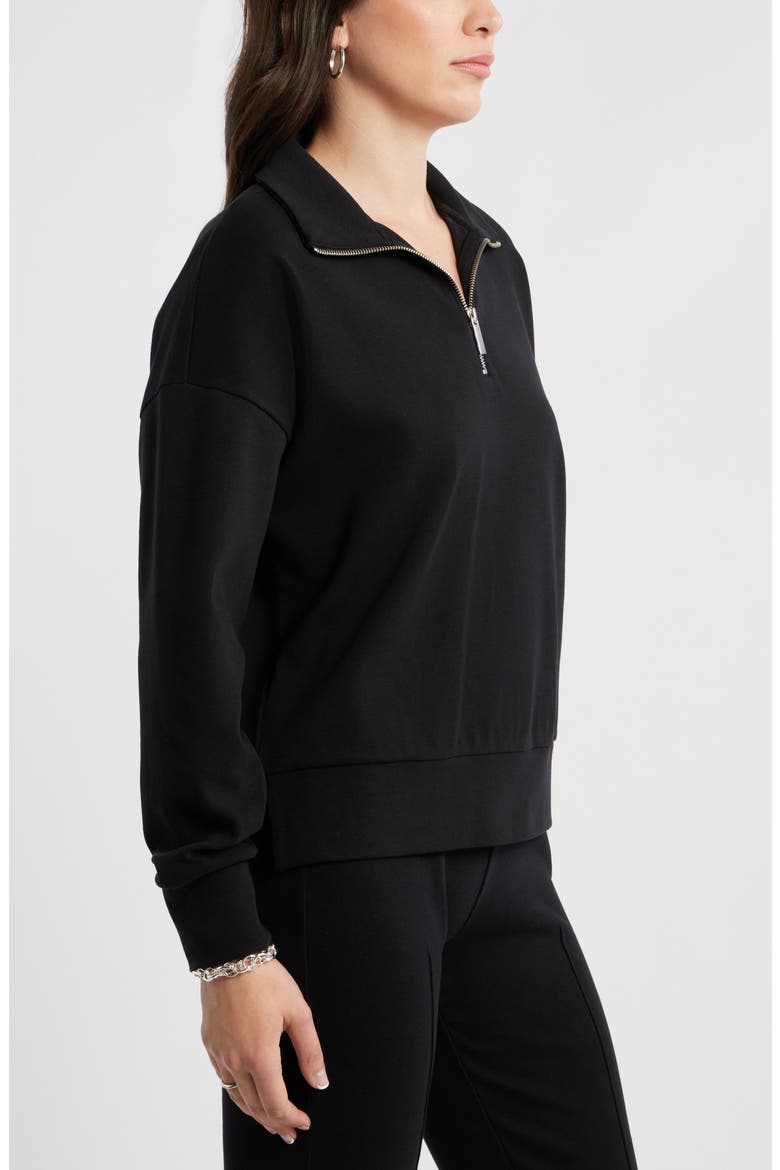 Half Zip Sweatshirt, Alternate, color, BLACK