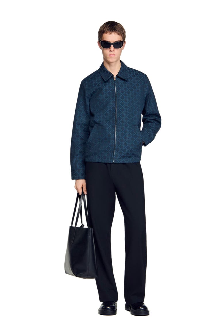 Square Cross denim jacket, Alternate, color, Navy blue