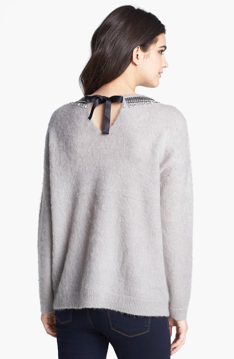 Hinge <sup>®</sup> Jewel Neck Textured Sweater, Alternate, color,