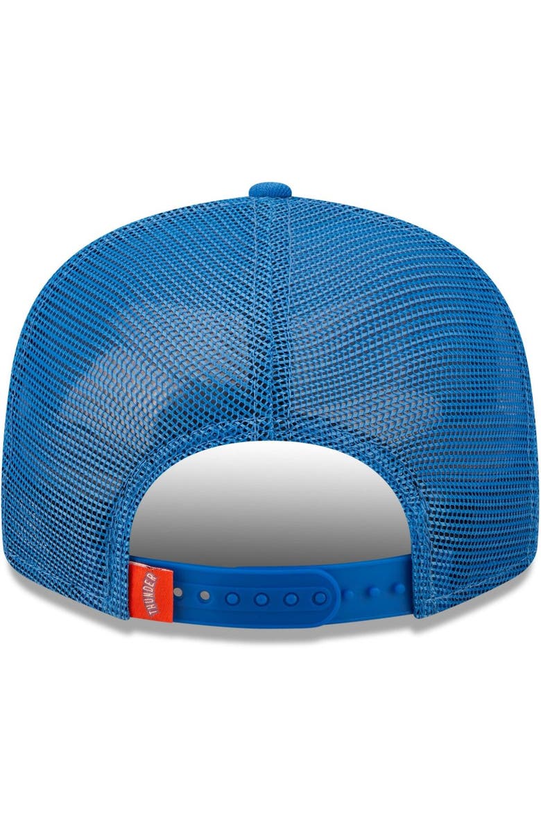 New Era Men's New Era Blue Oklahoma City Thunder Tonal Band Trucker 9FIFTY Snapback Hat, Alternate, color,