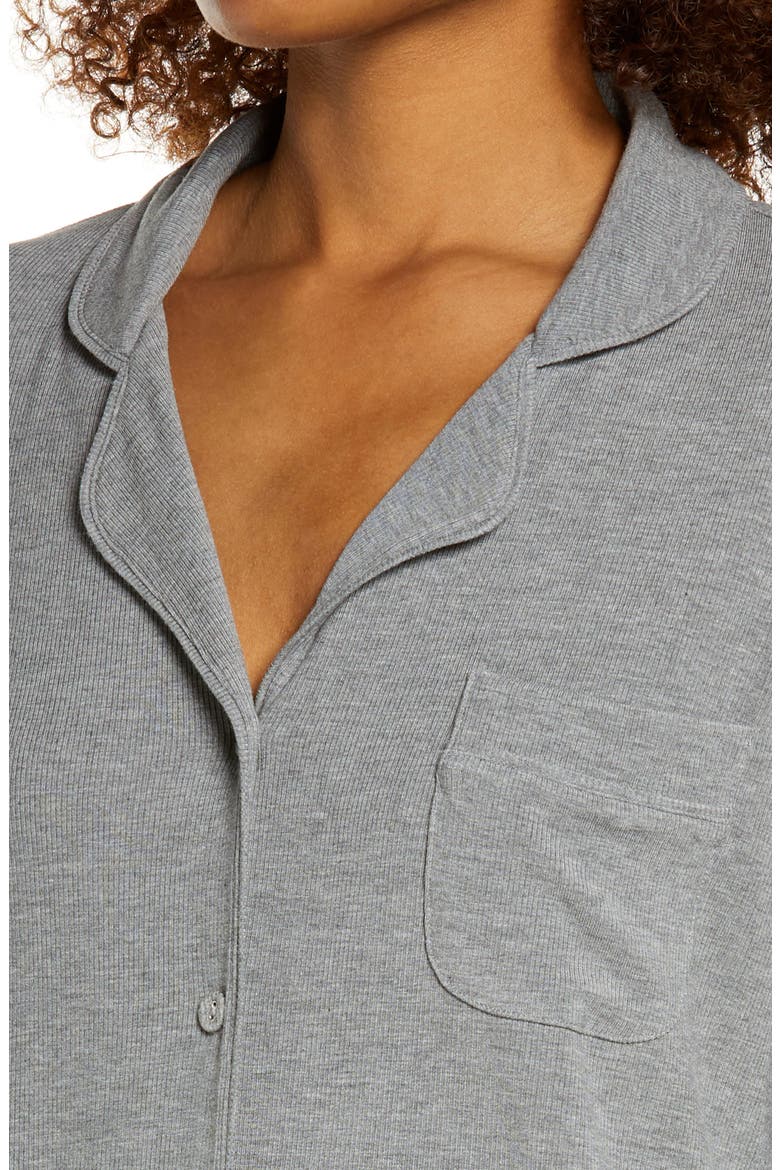 Soft Lounge Rib Sleep Set, Alternate, color, HEATHER GREY