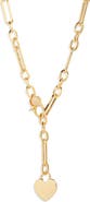 Nordstrom Bold Chain Heart Lariat Necklace
