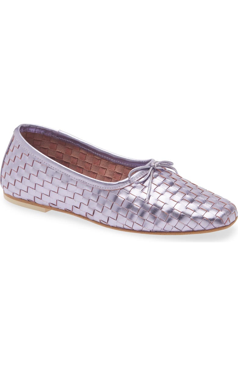Freda Salvador Woven Square Toe Ballet Flat, Main, color, Lilac Metallic