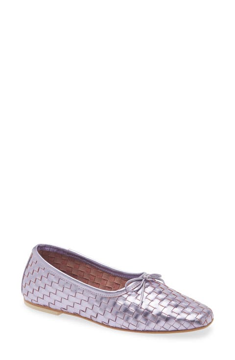 Woven Square Toe Ballet Flat (Women)
