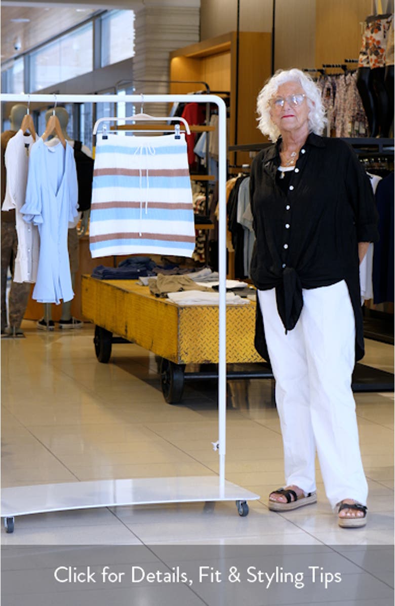 Fawn Stripe Open Knit Drawstring Skirt, sales video thumbnail