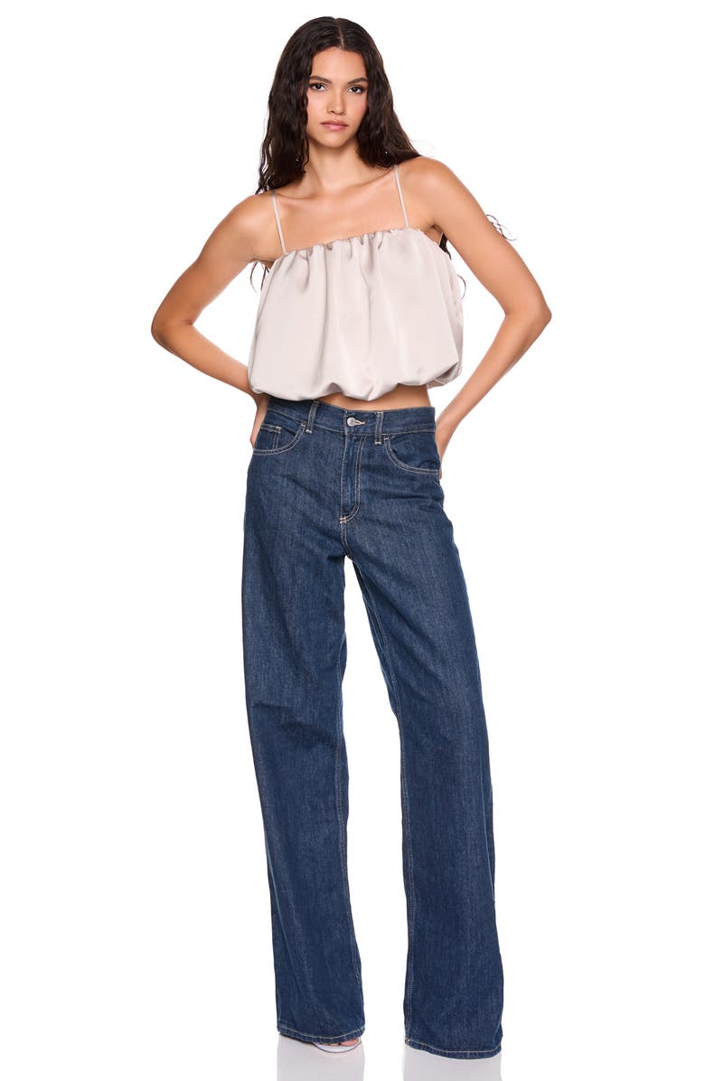 Susana Monaco Bubble Crop Satin Camisole, Alternate, color, 