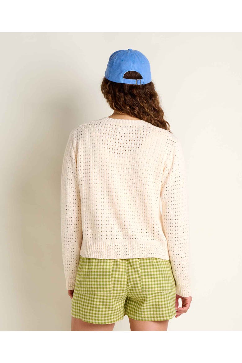Bianca Pointelle Cardigan, Alternate, color, Salt