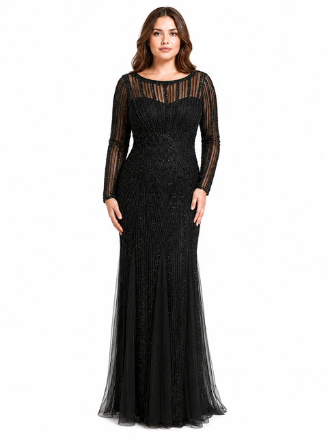 High Neck Beaded Gown