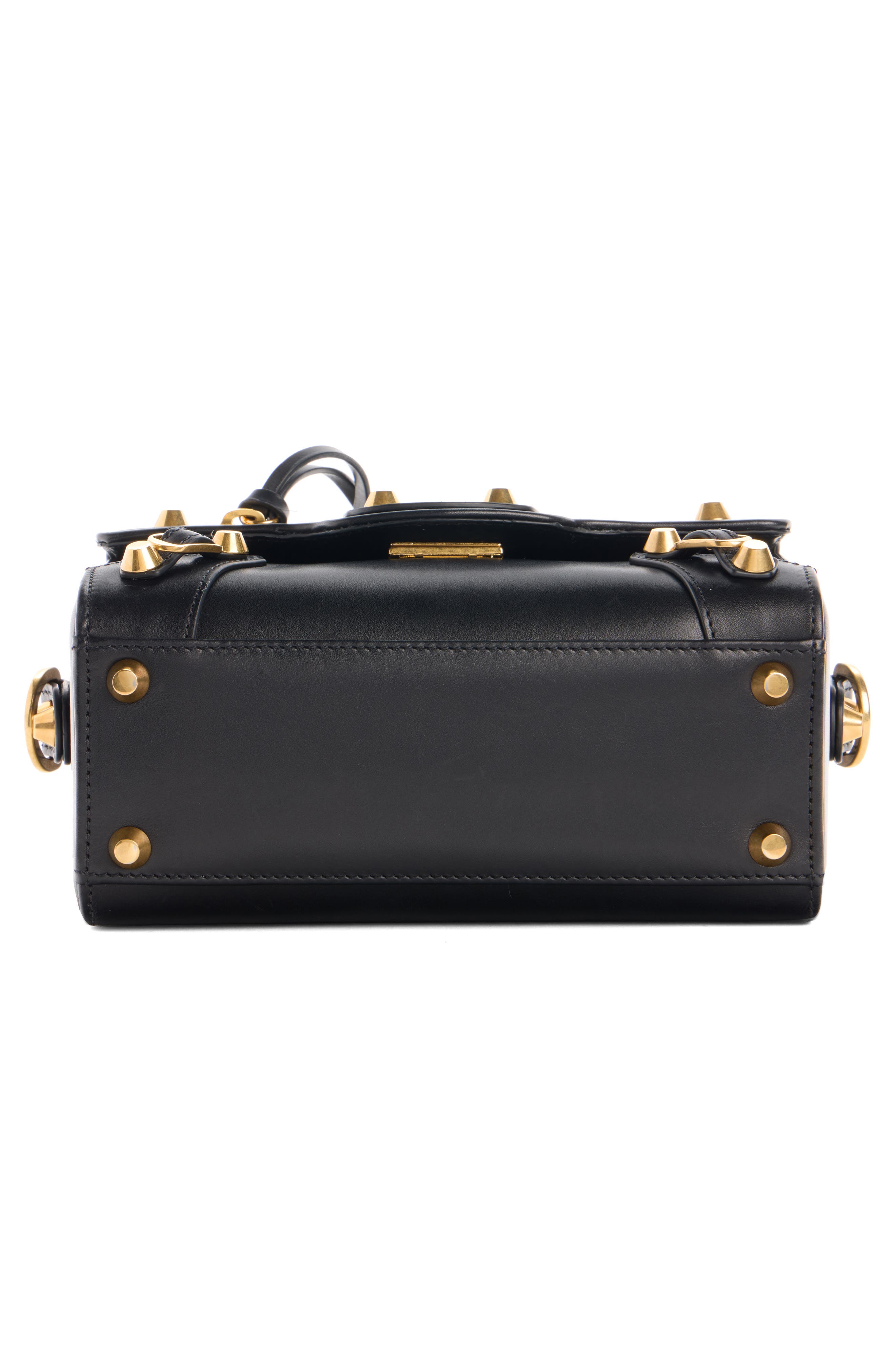 Le City Sleek Box Leather Satchel, Alternate, color, 1629 BLACK/ RUBY