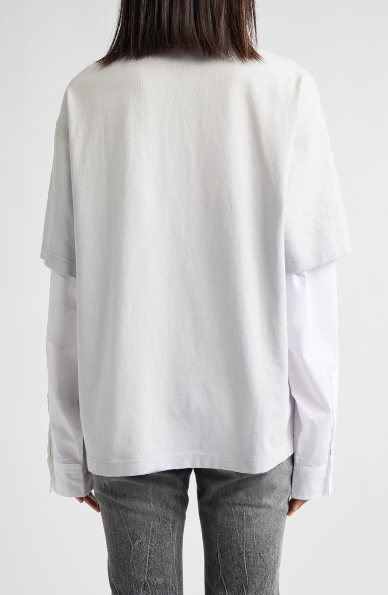 Acne Studios Edra Double U Tinsel Logo Layered T-Shirt, Alternate, color, Light Blue