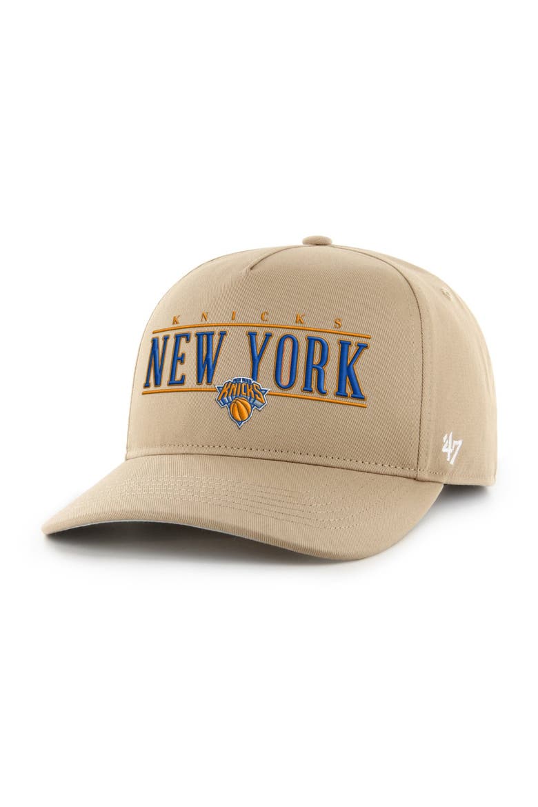 Men's '47 Khaki New York Knicks Domestic City Line Hitch Adjustable Hat, Main, color, Khaki