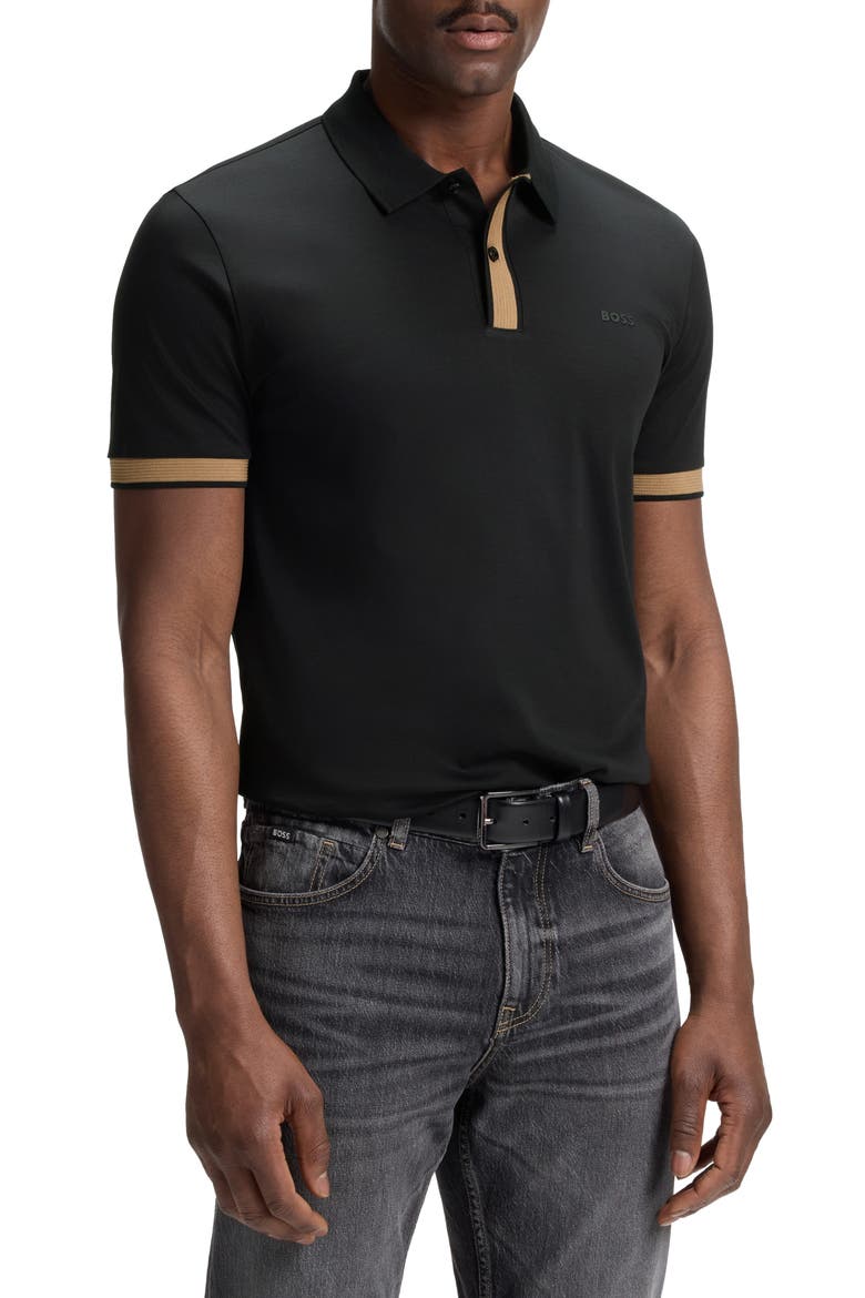 H-Phillipson Wool Polo, Main, color, BLACK