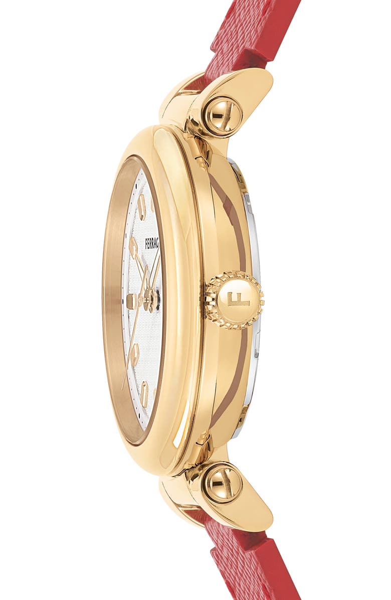 FERRAGAMO Softy Leather Strap Watch, 30mm, Alternate, color, 
