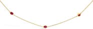 Haus of Brilliance 14K Yellow Gold Bezel Set 4x3 mm Oval Red Ruby Station Necklace