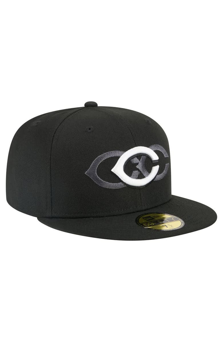 New Era Men's New Era Black Cincinnati Reds Tri-Hit 59FIFTY Fitted Hat, Alternate, color, 