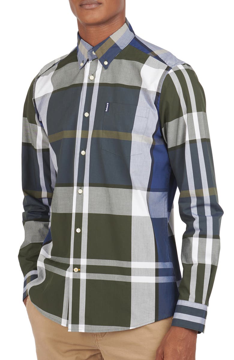 Barbour Tailored Fit Tartan Button-Down Shirt, Main, color,