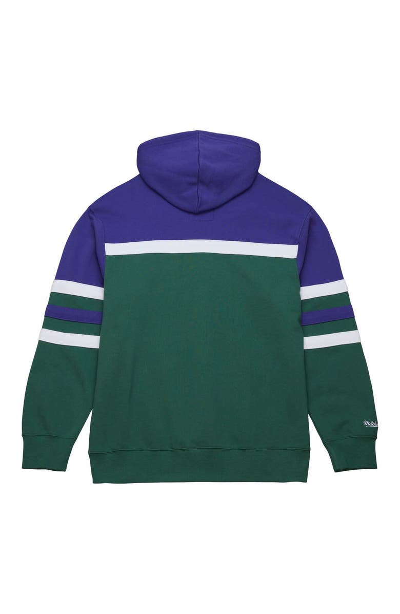 Mitchell & Ness Men's Mitchell & Ness Green/Purple Milwaukee Bucks Head Coach Pullover Hoodie, Alternate, color, Green