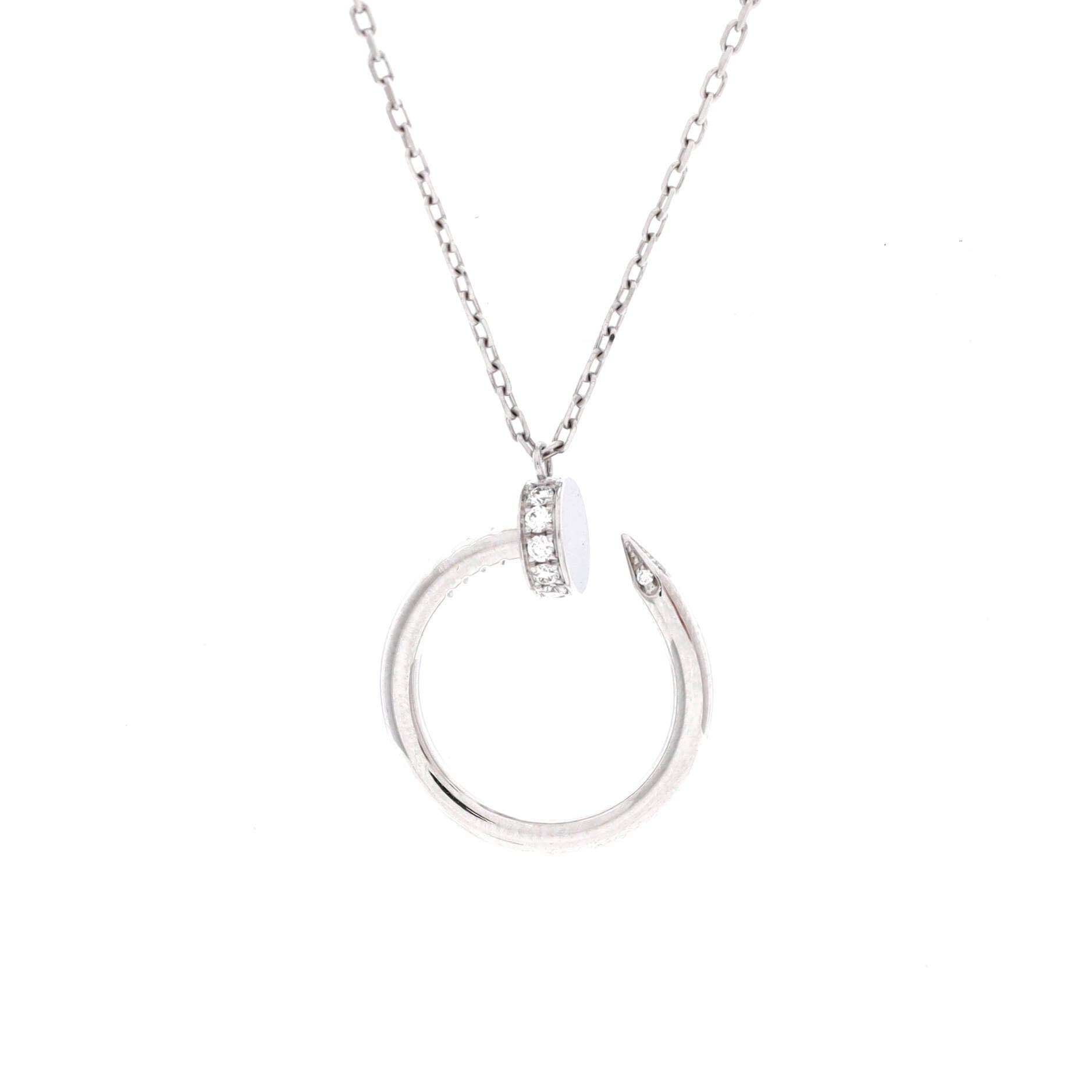 Juste un Clou Pendant Necklace 18K White Gold with Diamonds, Main, color, Metallic Gold