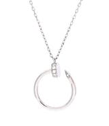 Pre-Owned Cartier Juste un Clou Pendant Necklace 18K White Gold with Diamonds