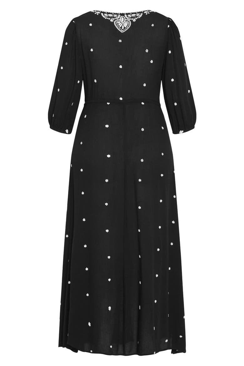 Anaya Embroidered Maxi Dress, Alternate, color, BLACK