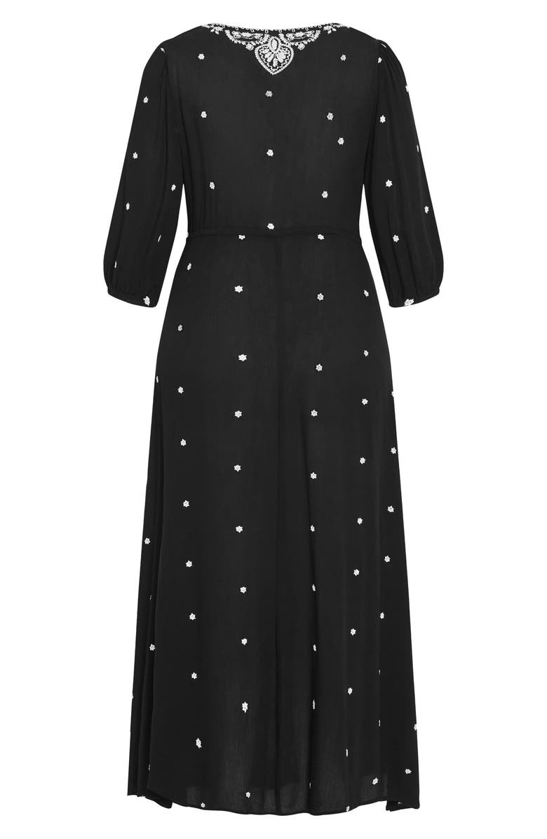 City Chic Anaya Embroidered Maxi Dress, Alternate, color, Black