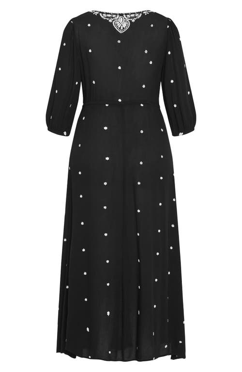 City Chic Anaya Embroidered Maxi Dress In Black