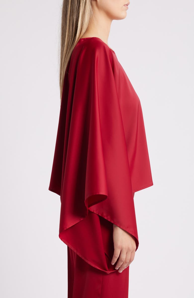 Anne Klein Cape Sleeve Satin Top, Alternate, color,