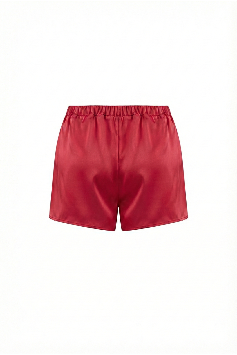 Luna Silk Pajama Shorts  Luxury Silk Lounge Shorts Soft Lightweight Fit, Alternate, color, Red