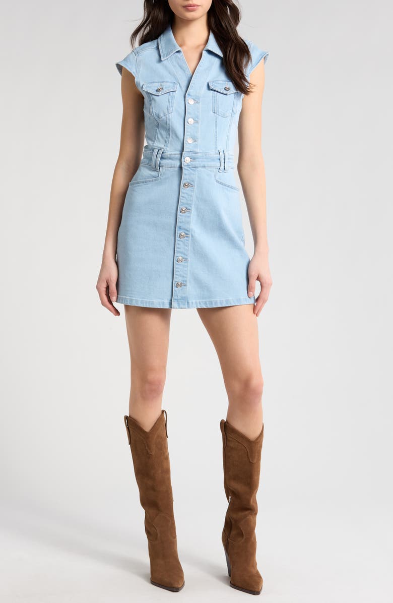 PAIGE Jaxsyn Denim Mini Shirtdress, Main, color, Talya