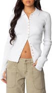 EDIKTED Mirielle Collar Rib Cardigan
