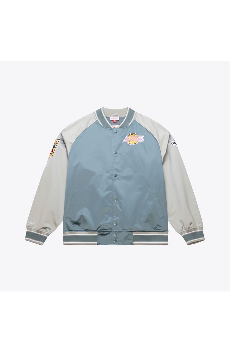 Mitchell & Ness Men's Mitchell & Ness Blue/Silver Los Angeles Lakers Thunderstorm Lightweight Satin Full-Snap Jacket, Main, color, Blue