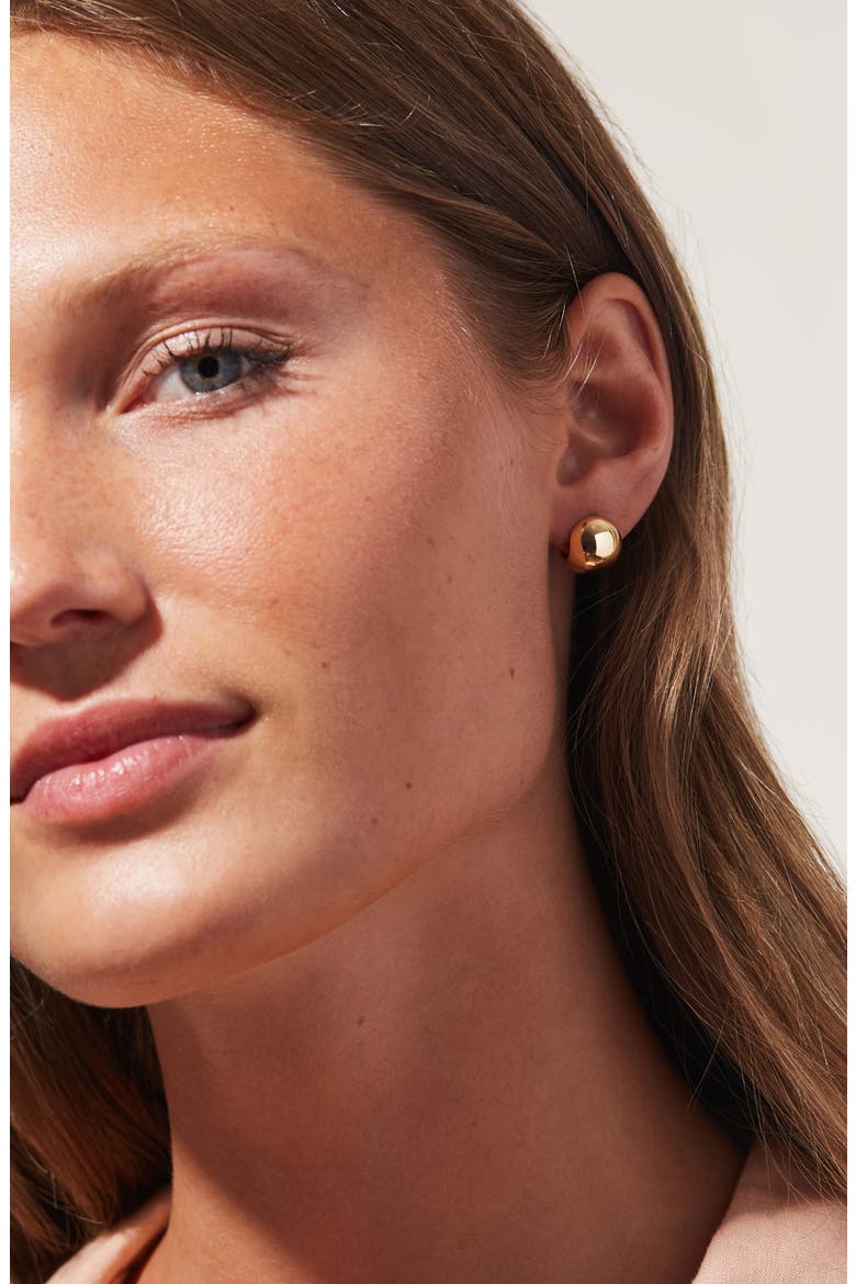 Mini Abby Sphere Huggie Hoop Earrings, Alternate, color, GOLD