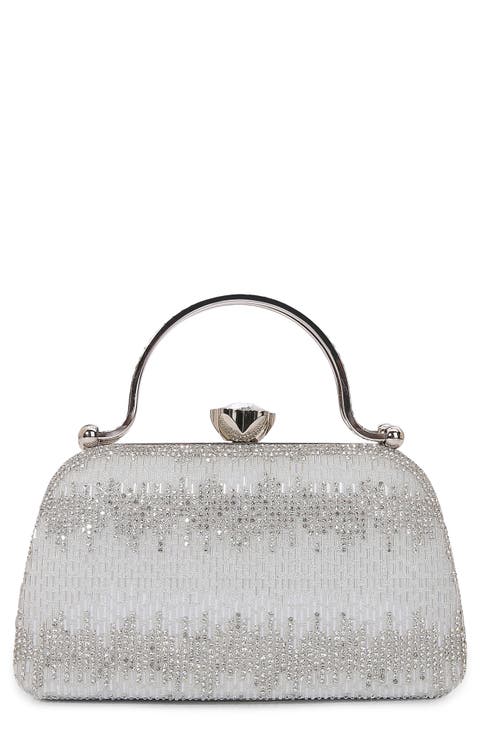 Two-Tone Rhinestone Clasp Bag