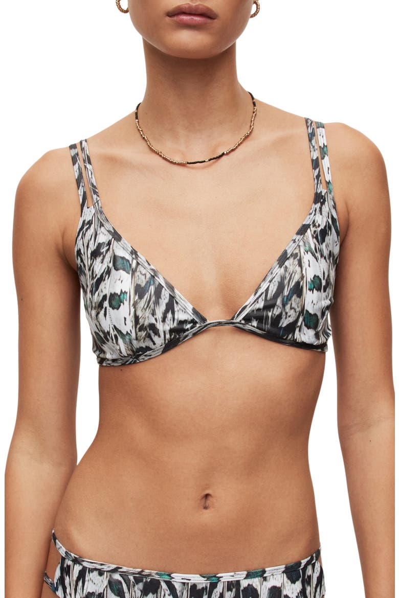 Heidi Ines Triangle Bikini Top, Main, color, WHITE MONO