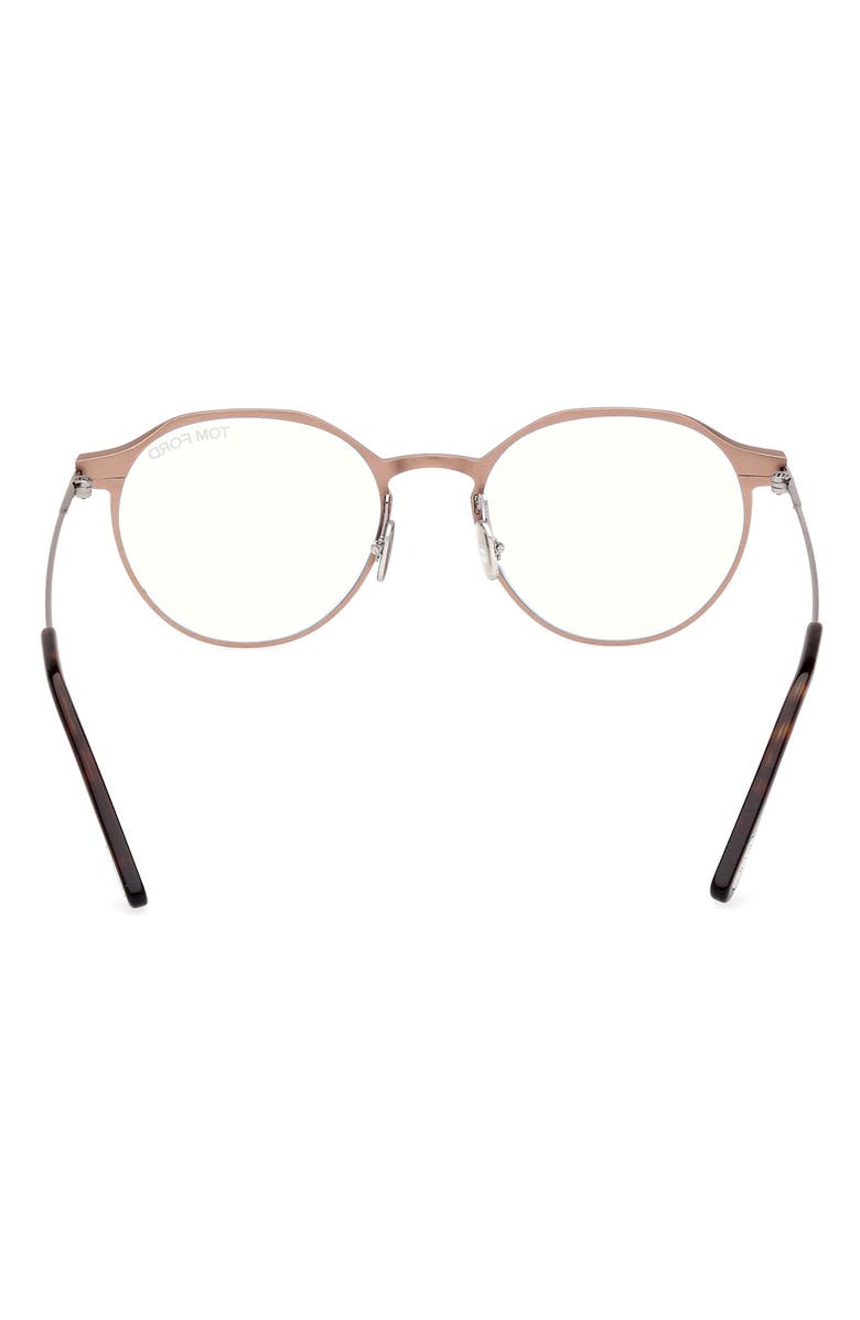 TOM FORD 52mm Round Blue Light Blocking Glasses, Alternate, color, 