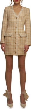 Endless Rose Premium Plaid Tweed Minidress