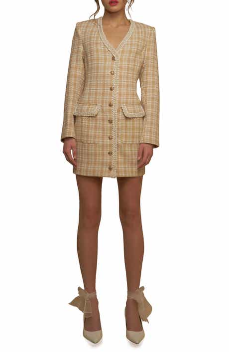 Premium Plaid Tweed Minidress