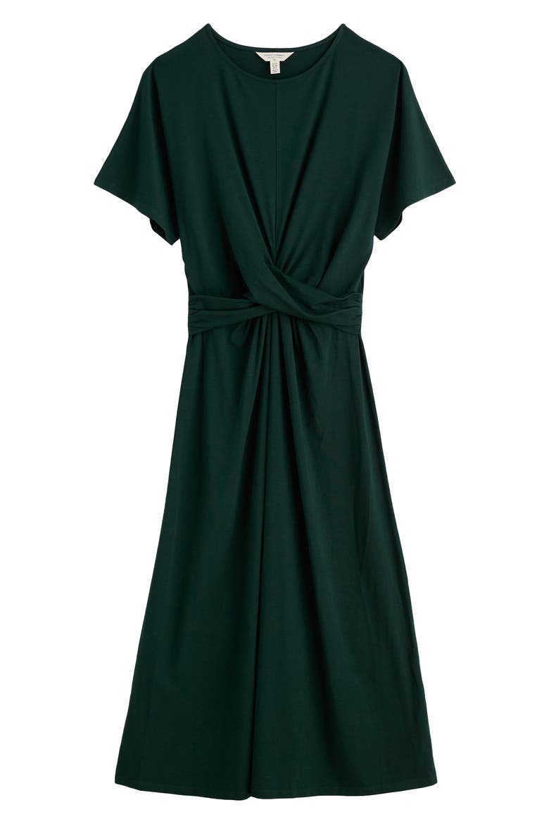 Water Mint Twist Front Organic Cotton Blend Midi Dress, Alternate, color, TEHIDY