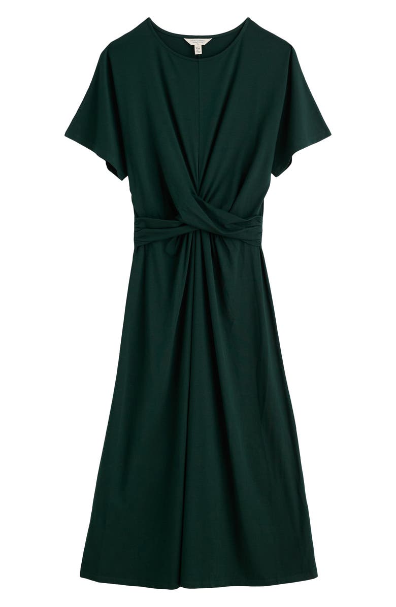 Seasalt Cornwall Water Mint Twist Front Organic Cotton Blend Midi Dress, Alternate, color, 