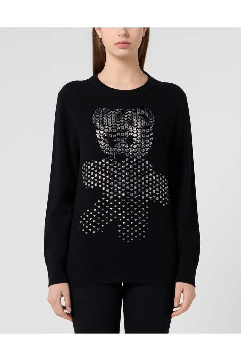 Wool Cashmere Pullover Teddy Women, Main, color, black