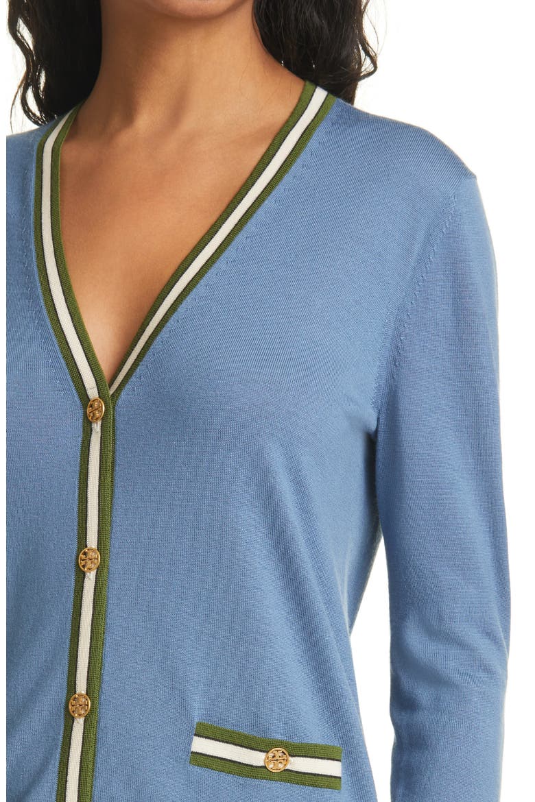 Madeline Cardigan (Nordstrom Exclusive), Alternate, color, SHADOW BLUE / BRISTOL GREEN