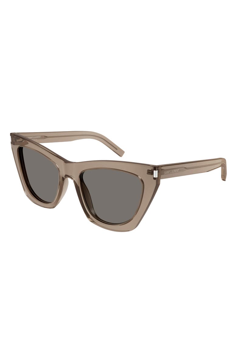 Saint Laurent 55mm Cat Eye Sunglasses, Alternate, color, Brown