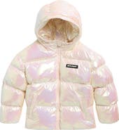 Palm Angels Logo Shiny Hoodie Puffer Jacket