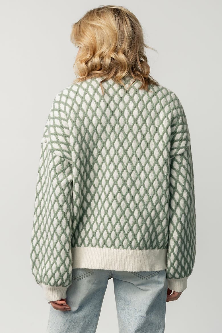 Hendrix Diamond Knit Sweater, Alternate, color, Green