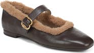 Sam Edelman Michaela Faux Fur Trim Mary Jane Flat