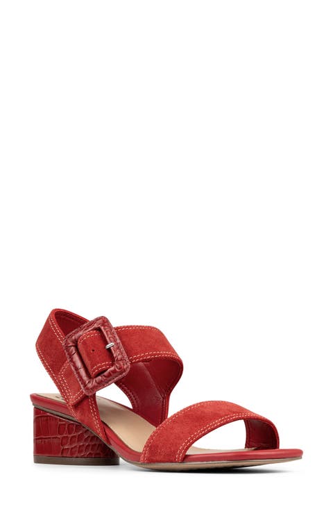 Oversize Buckle Slingback Sandal (Women)