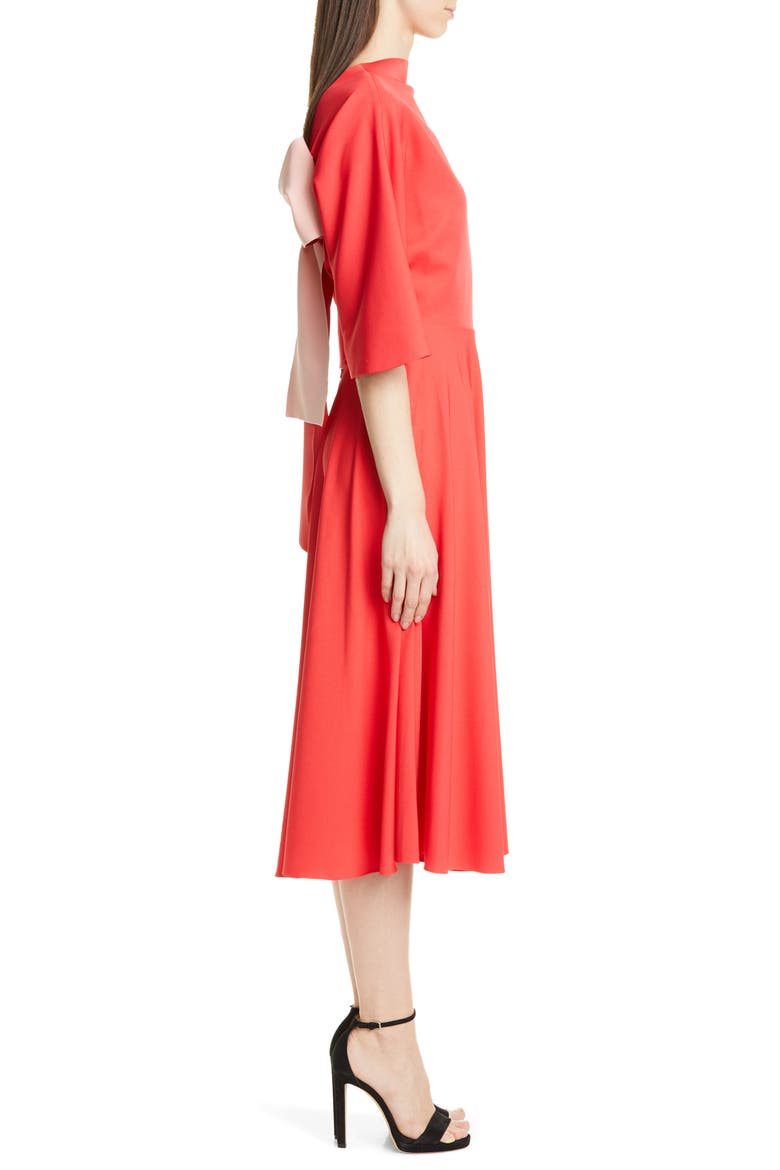 Bow Back Midi Dress, Alternate, color, DUSTY ROSE