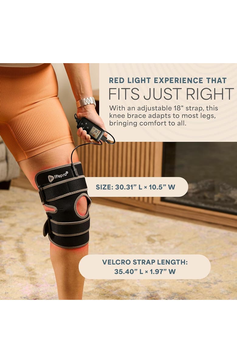 Lifepro Biorecover Knee Massager with Heat & Red Light Therapy for Knee Brace Infrared Therapy Device, Alternate, color,