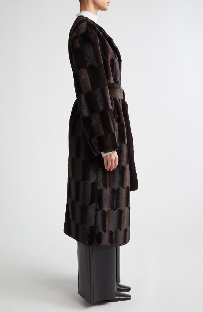 Stand Studio Isa Reversible Faux Fur & Faux Leather Coat, Alternate, color, Dark Brown/ Black